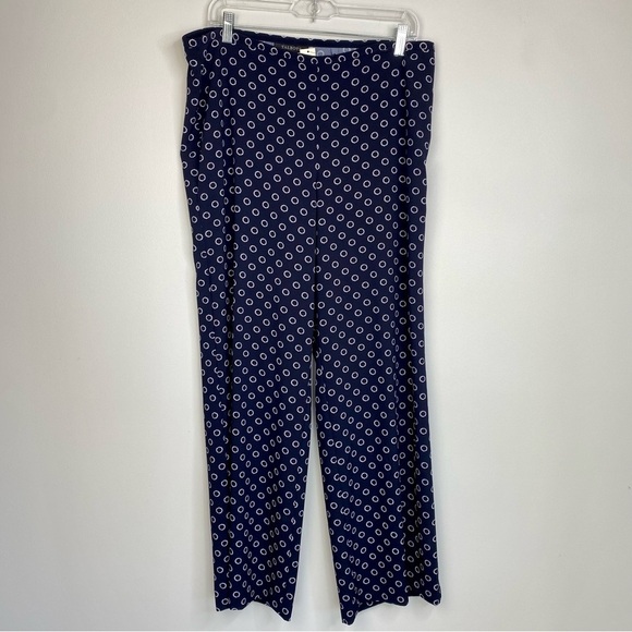 Talbots Indigo life saver print wide leg navy trouser pants size M NWT - Picture 13 of 13